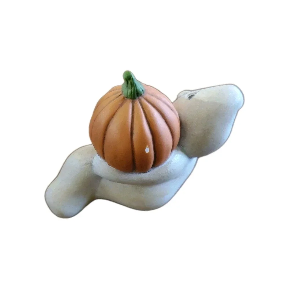 Painted Ghost With Jack O Lantern Pumpkin Figurine Halloween Decor